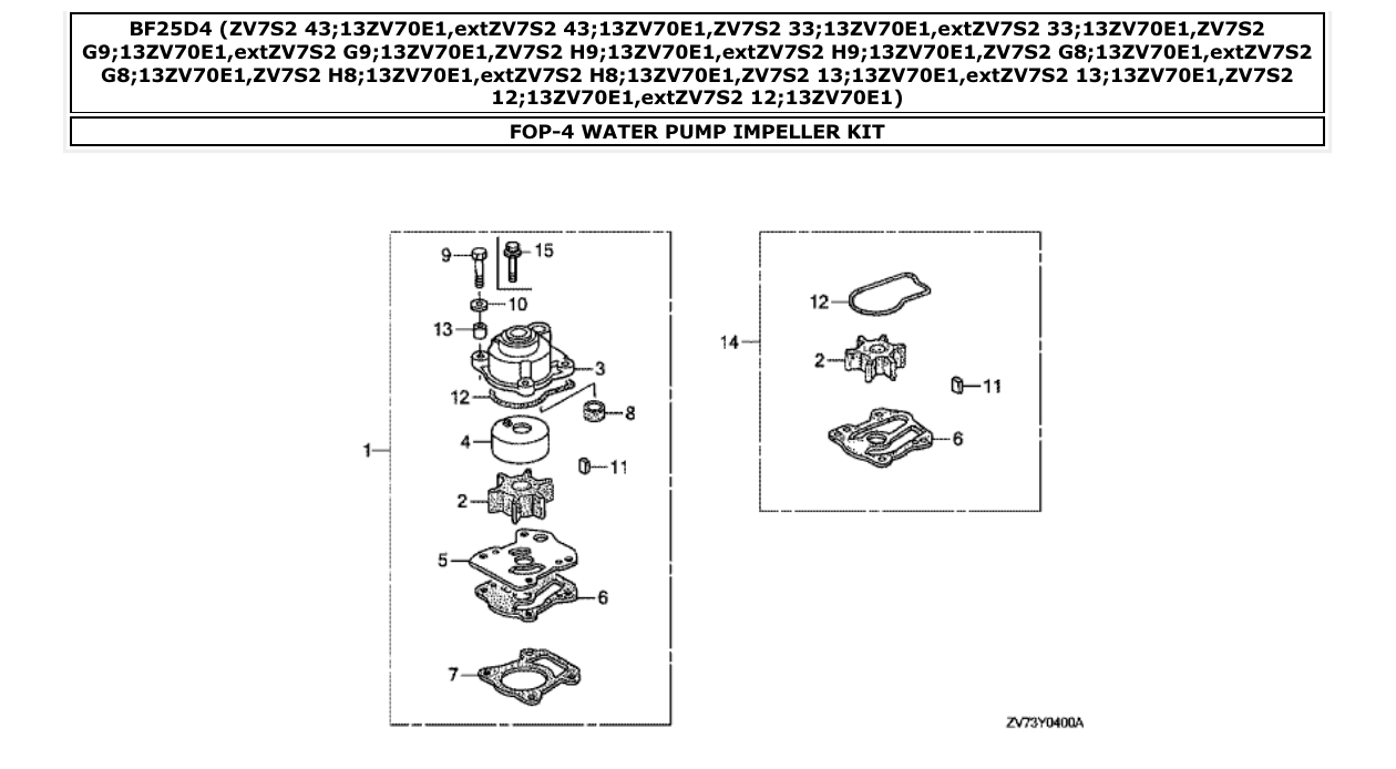 Fig. FOP-4 – WATER PUMP IMPELLER KIT diagram