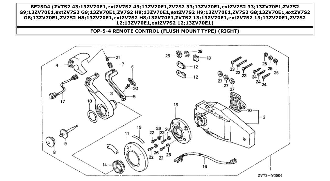 Fig. FOP-5-4 – REMOTE CONTROL (FLUSH MOUNT TYPE) (RIGHT) diagram