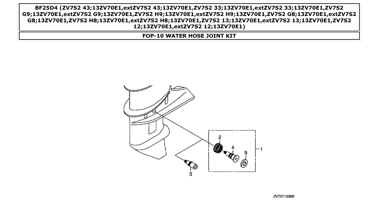 Fig. FOP-10 – WATER HOSE JOINT KIT diagram