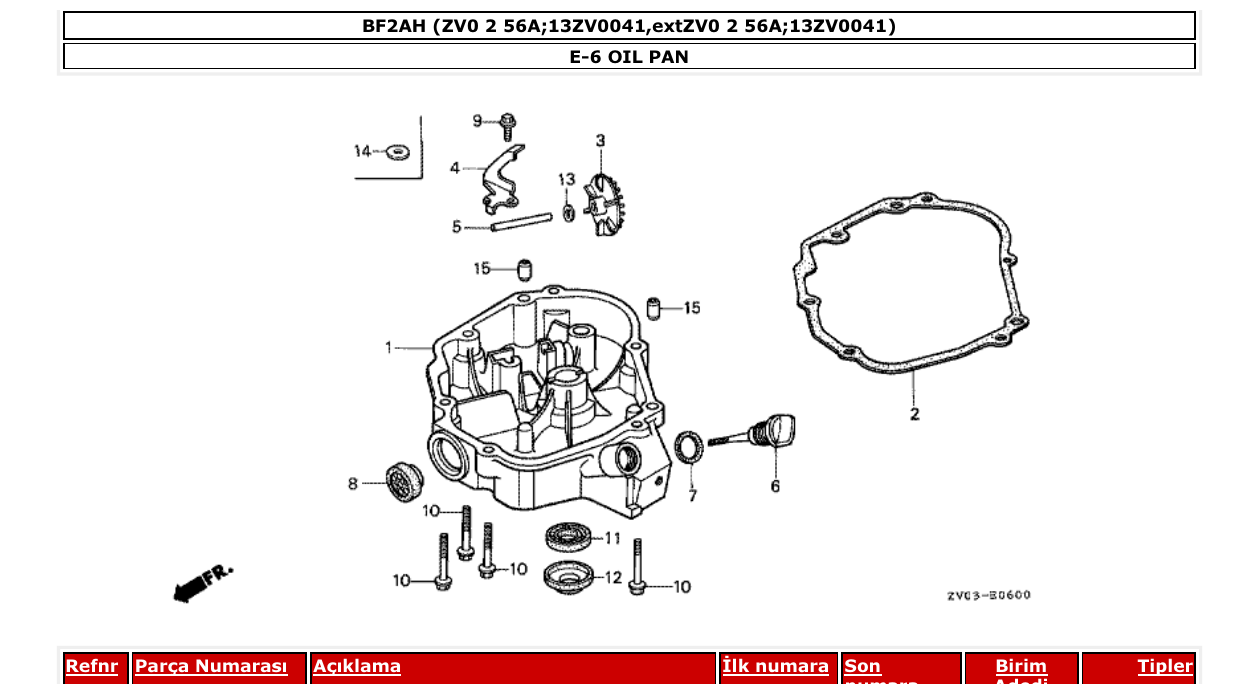 bf2ah – section E-6 OIL PAN parts diagram