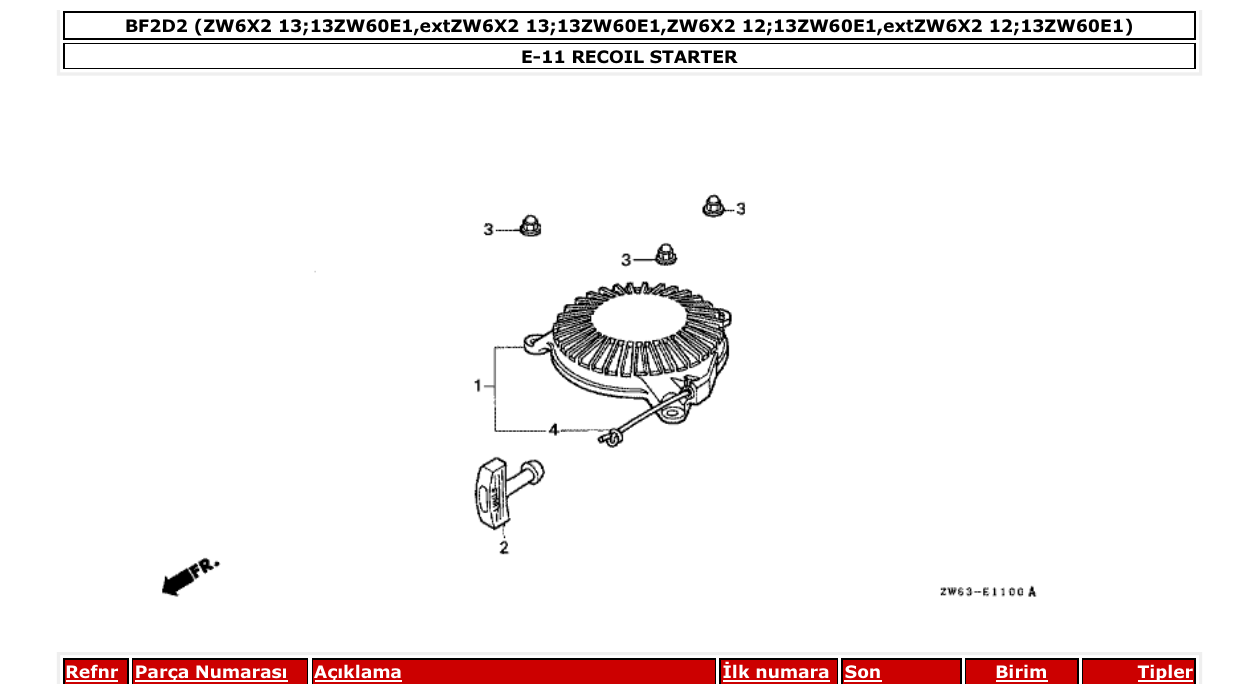 Fig. E-11 – RECOIL STARTER diagram