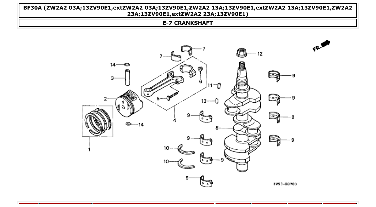 Fig. E-7 – CRANKSHAFT diagram
