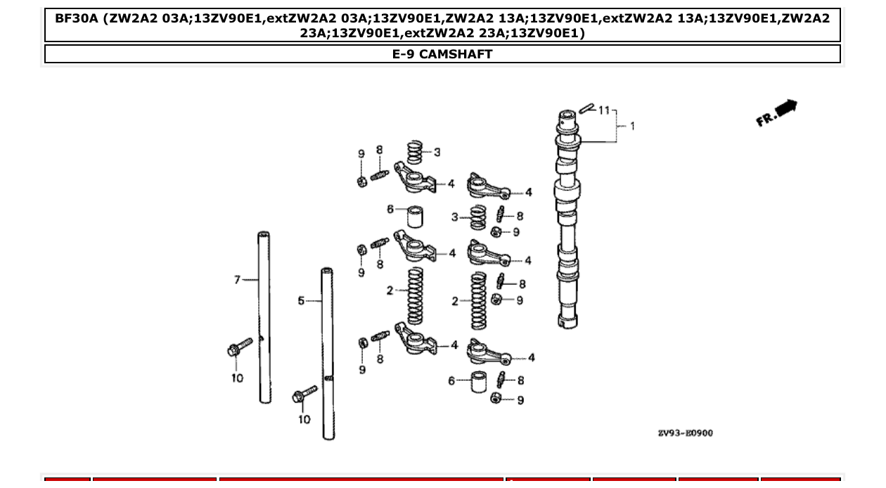 Fig. E-9 – CAMSHAFT diagram