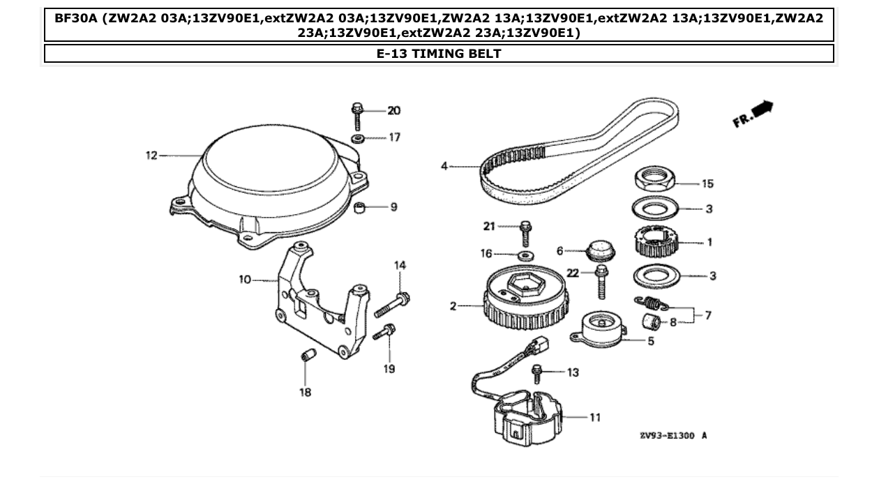 Fig. E-13 – TIMING BELT diagram