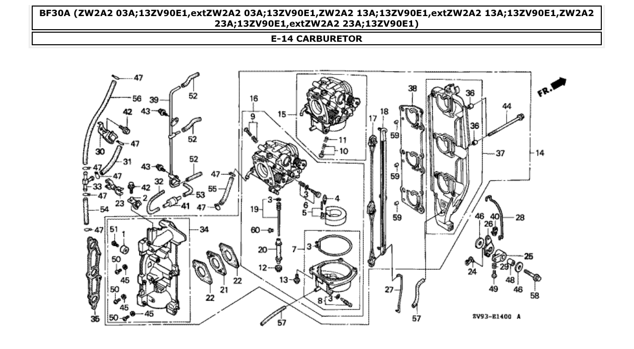 Fig. E-14 – CARBURETOR diagram