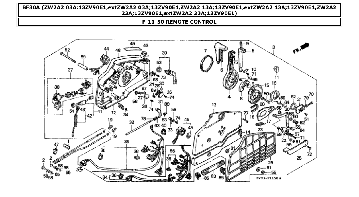 bf30a – section F-11-50 REMOTE CONTROL parts diagram