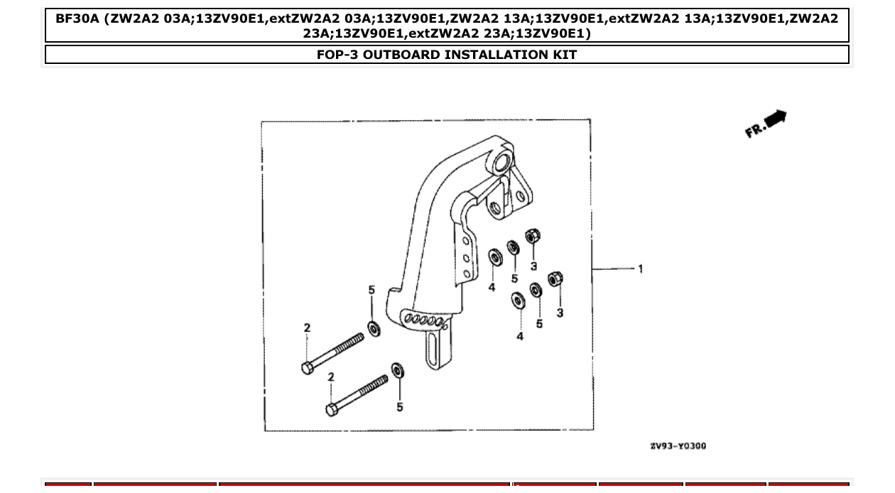 Fig. FOP-3 – OUTBOARD INSTALLATION KIT diagram