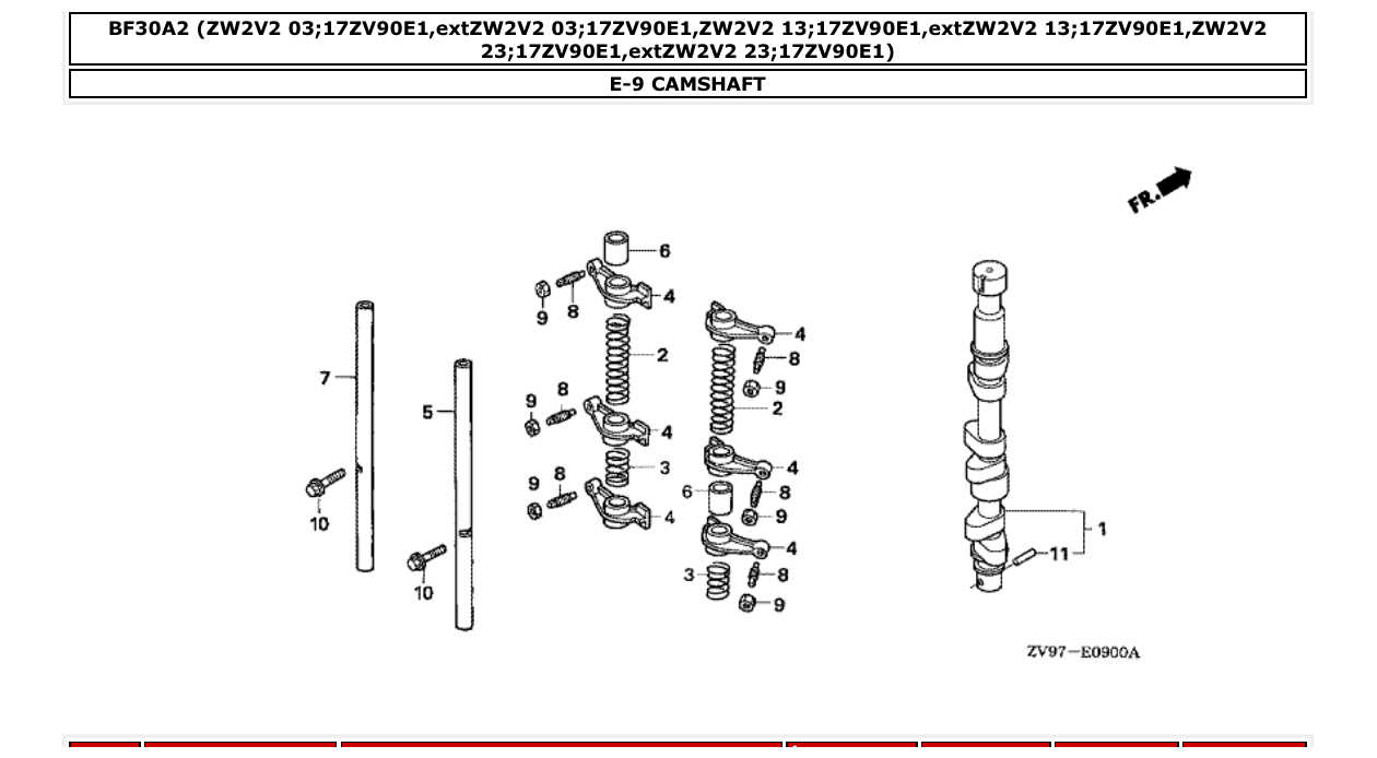 Fig. E-9 – CAMSHAFT diagram