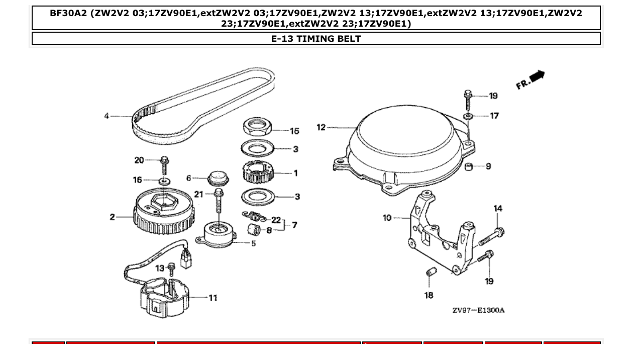 Fig. E-13 – TIMING BELT diagram