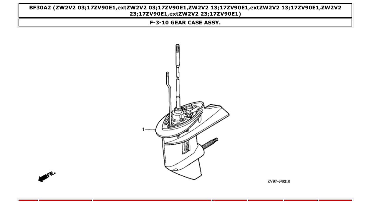 Fig. F-3-10 – GEAR CASE ASSY. diagram