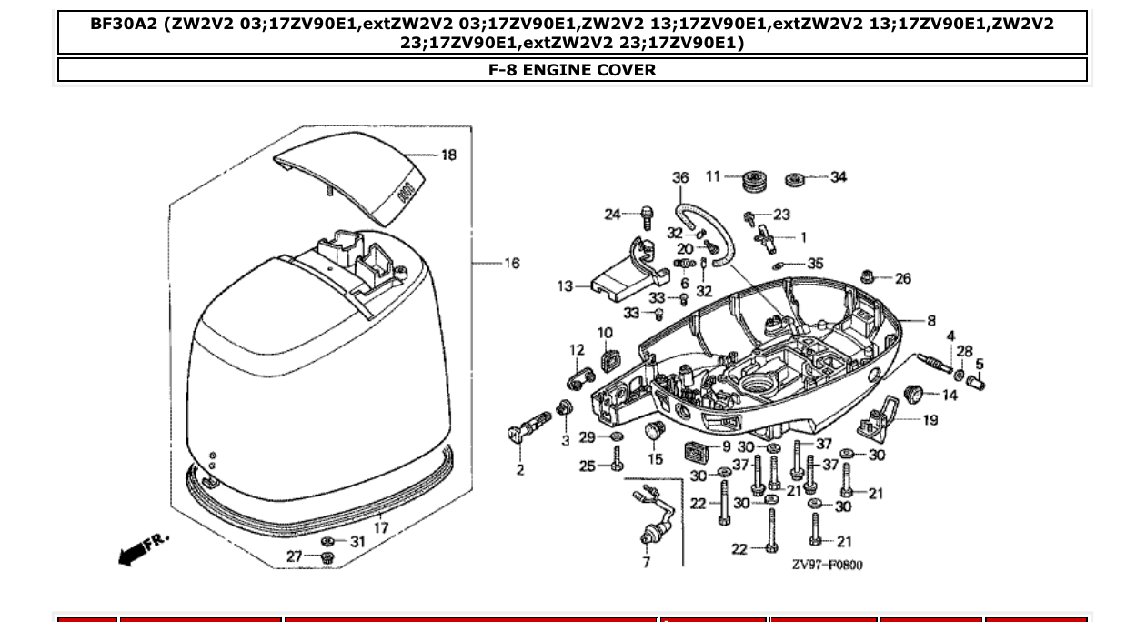 Fig. F-8 – ENGINE COVER diagram