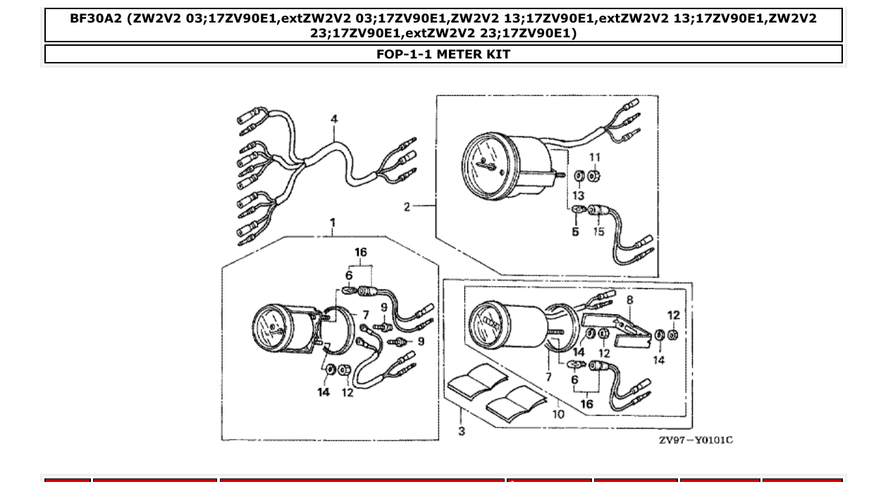 bf30a2 – section FOP-1-1 METER KIT parts diagram