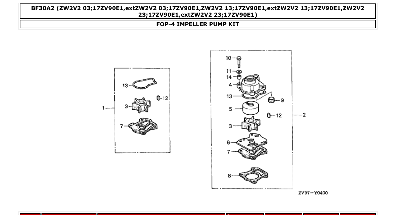Fig. FOP-4 – IMPELLER PUMP KIT diagram