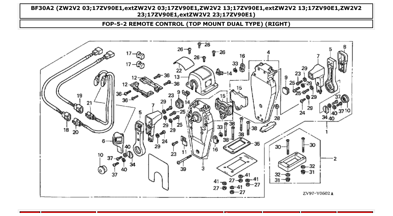 Fig. FOP-5-2 – REMOTE CONTROL (TOP MOUNT DUAL TYPE) (RIGHT) diagram