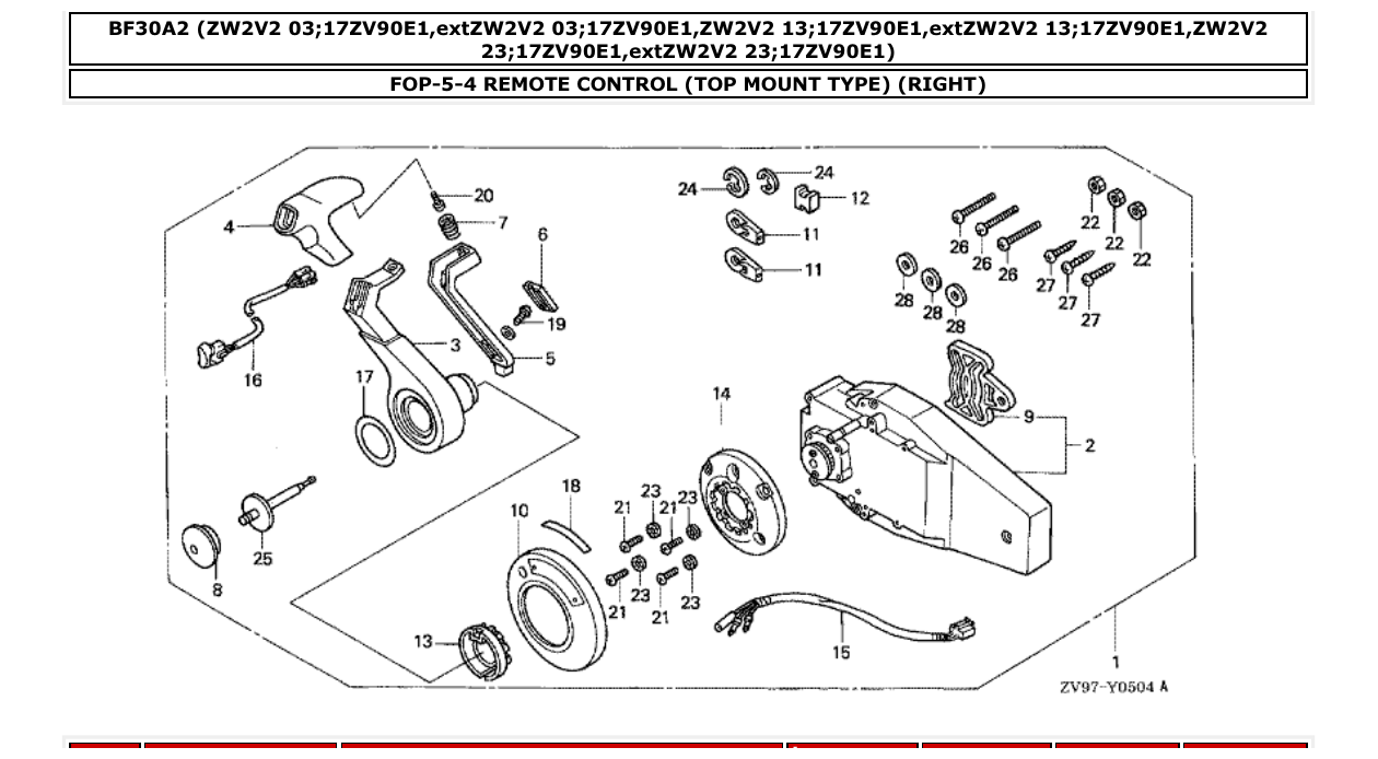 Fig. FOP-5-4 – REMOTE CONTROL (TOP MOUNT TYPE) (RIGHT) diagram