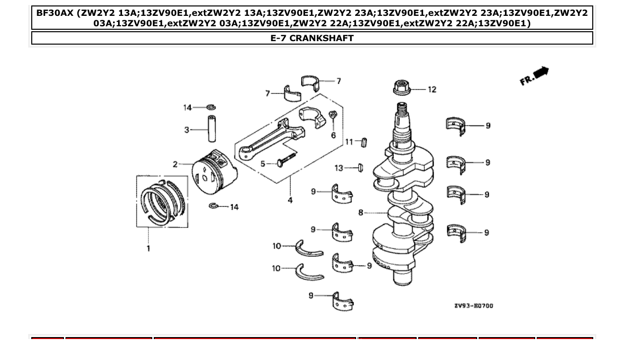 Fig. E-7 – CRANKSHAFT diagram