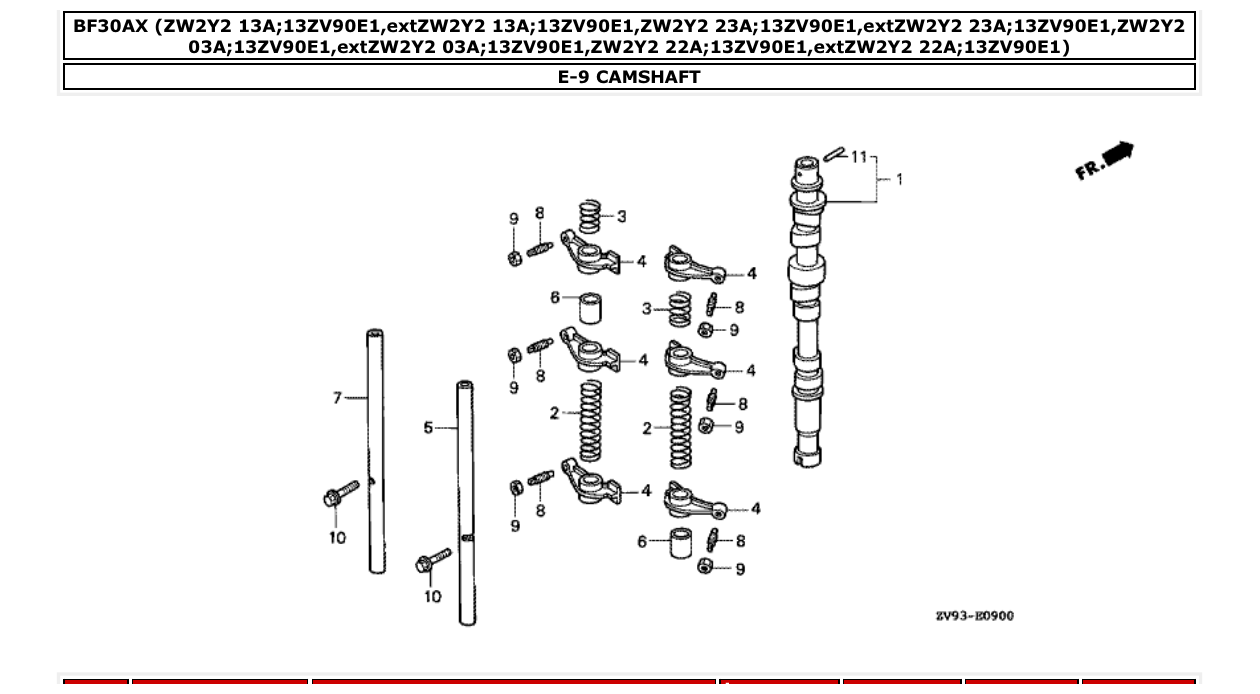 Fig. E-9 – CAMSHAFT diagram