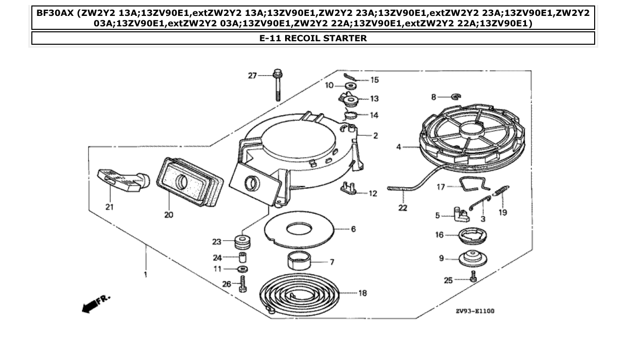 Fig. E-11 – RECOIL STARTER diagram