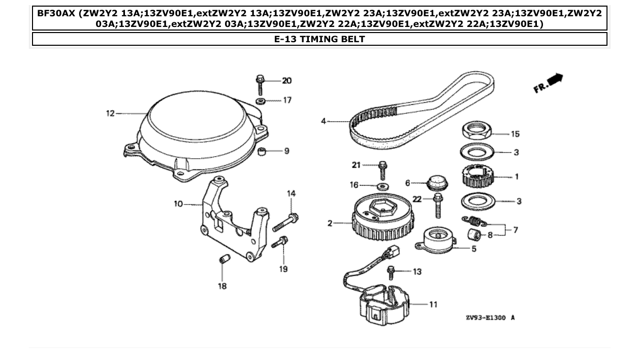 Fig. E-13 – TIMING BELT diagram