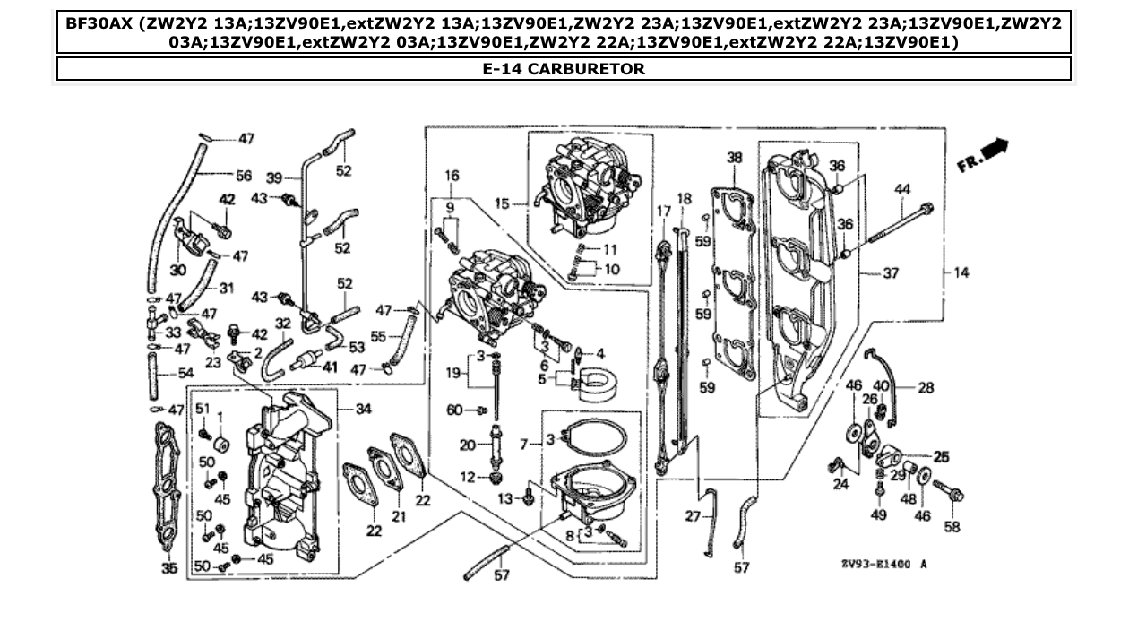 Fig. E-14 – CARBURETOR diagram
