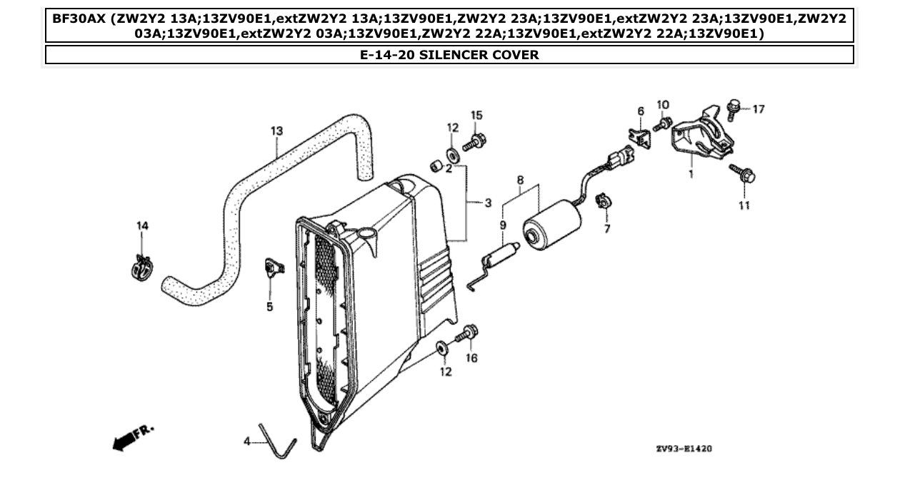 Fig. E-14-20 – SILENCER COVER diagram