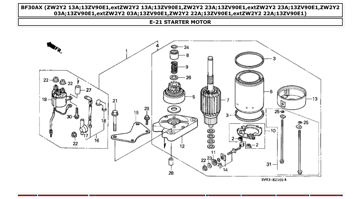 Fig. E-21 – STARTER MOTOR diagram