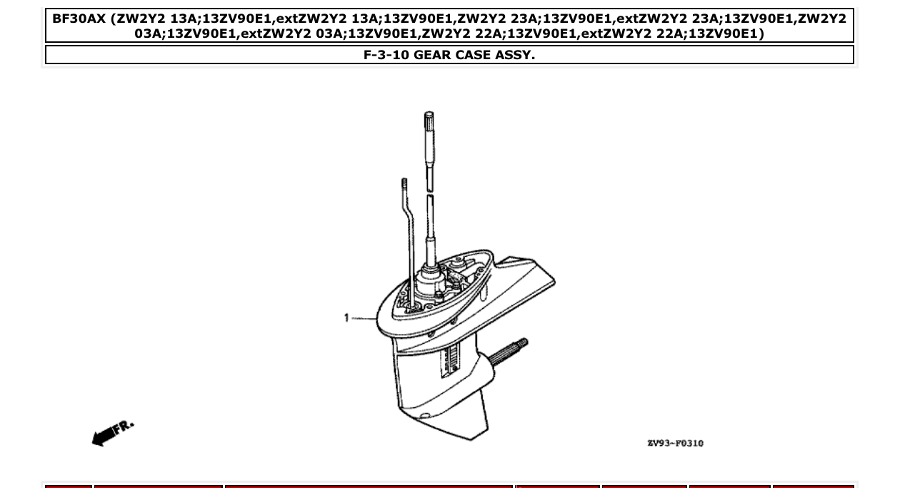 Fig. F-3-10 – GEAR CASE ASSY. diagram