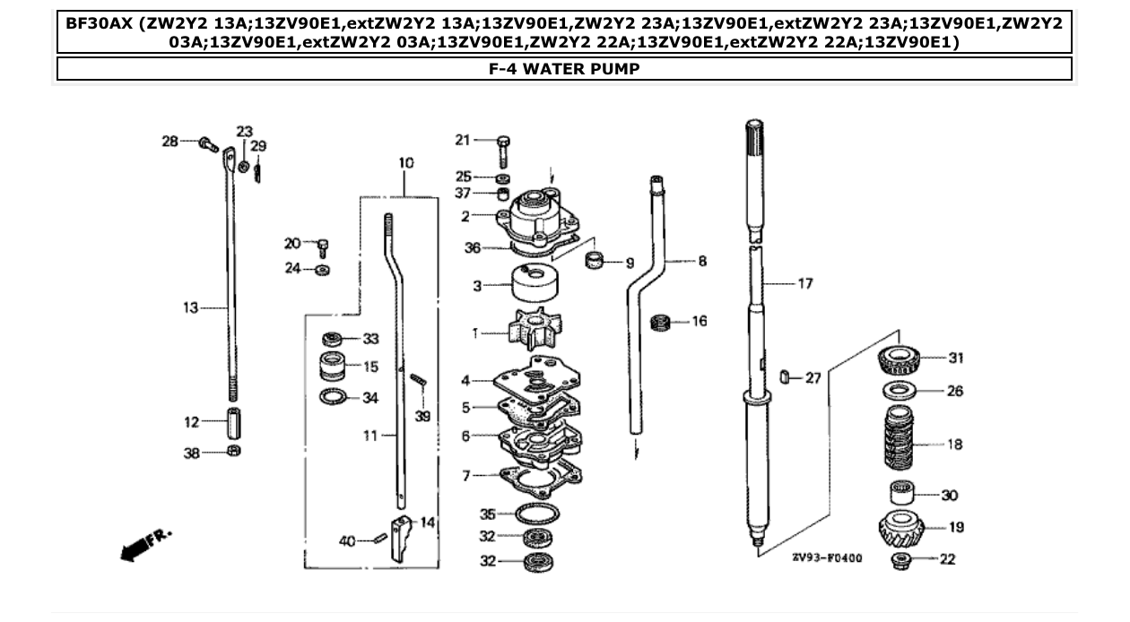 Fig. F-4 – WATER PUMP diagram