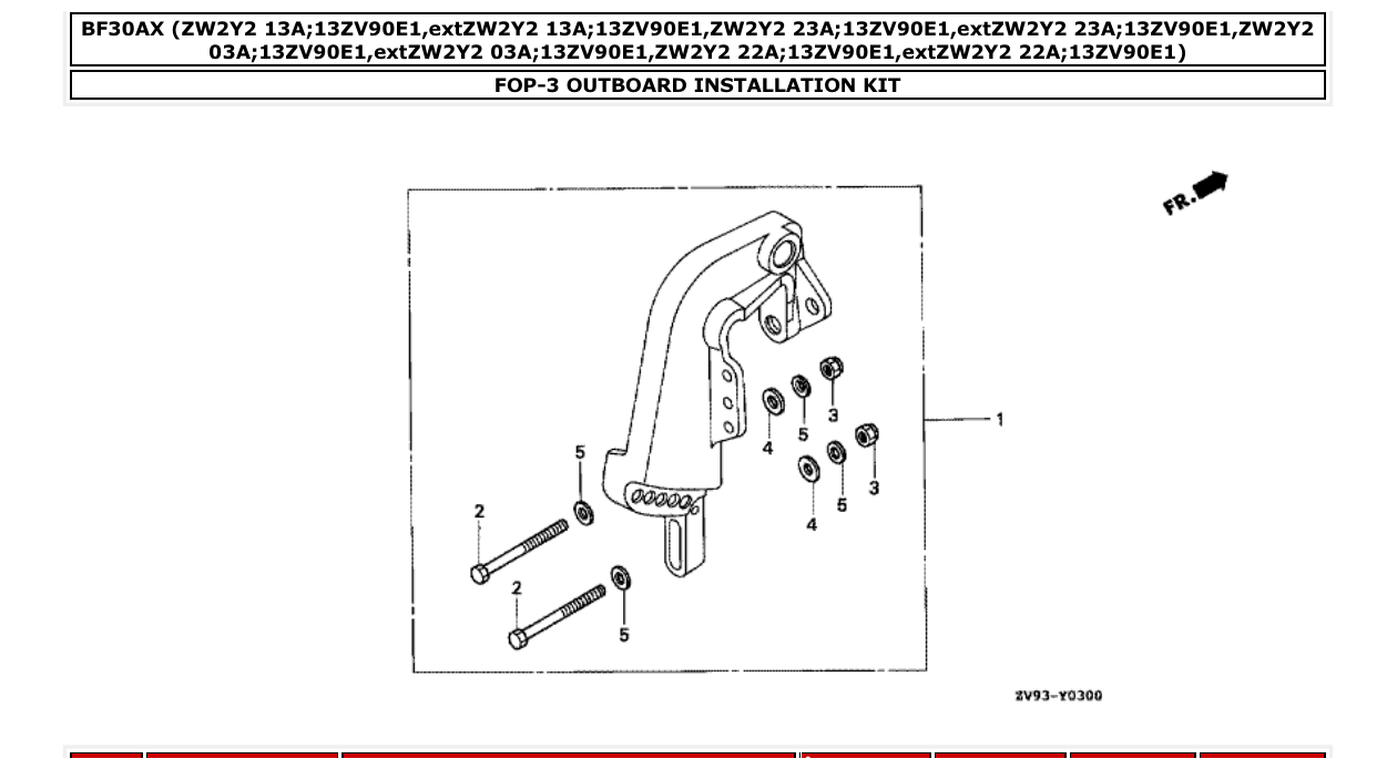 Fig. FOP-3 – OUTBOARD INSTALLATION KIT diagram