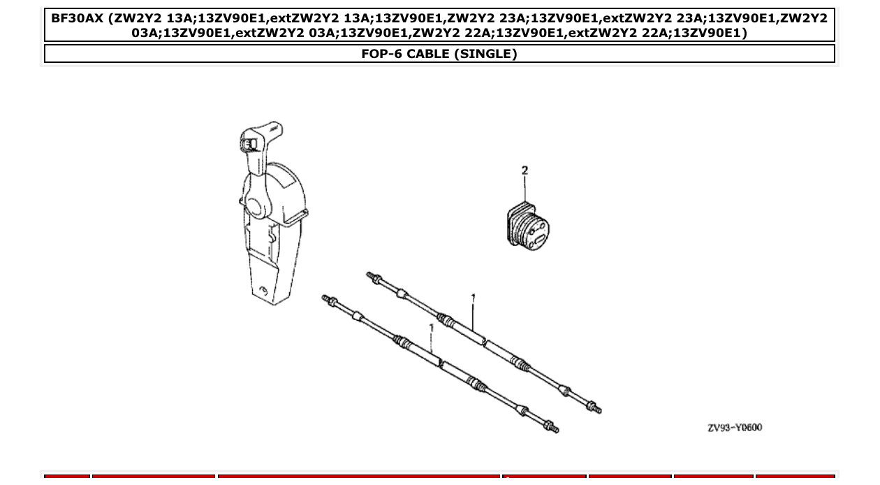 bf30ax – section FOP-6 CABLE (SINGLE) parts diagram