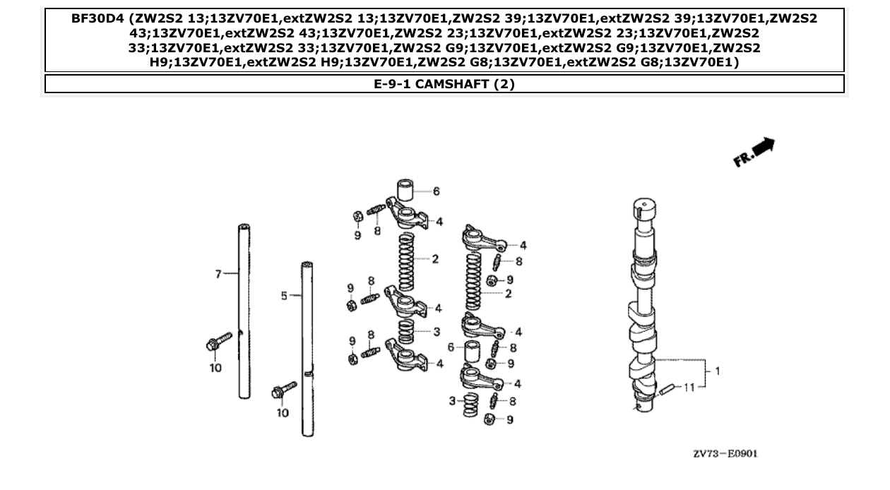 Fig. E-9-1 – CAMSHAFT (2) diagram