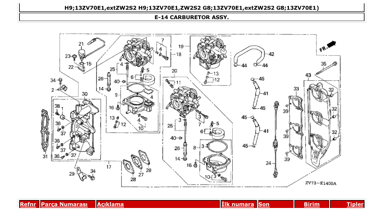 Fig. E-14 – CARBURETOR ASSY. diagram