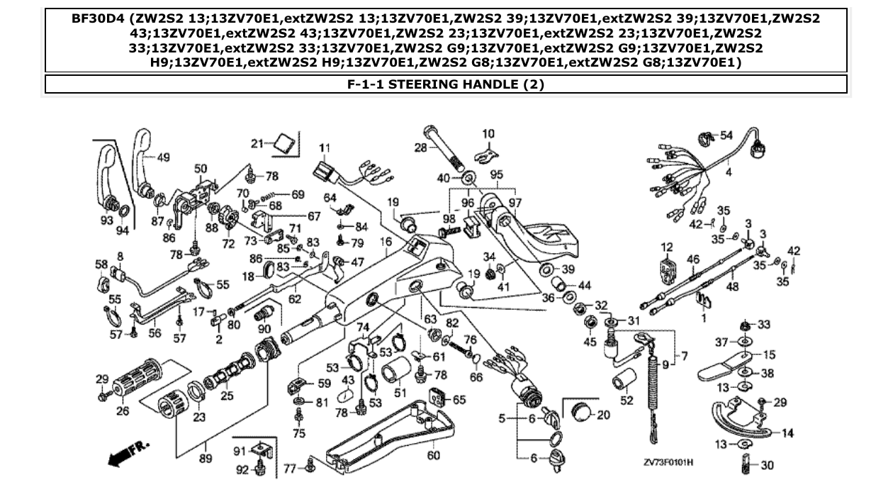 Fig. F-1-1 – STEERING HANDLE (2) diagram