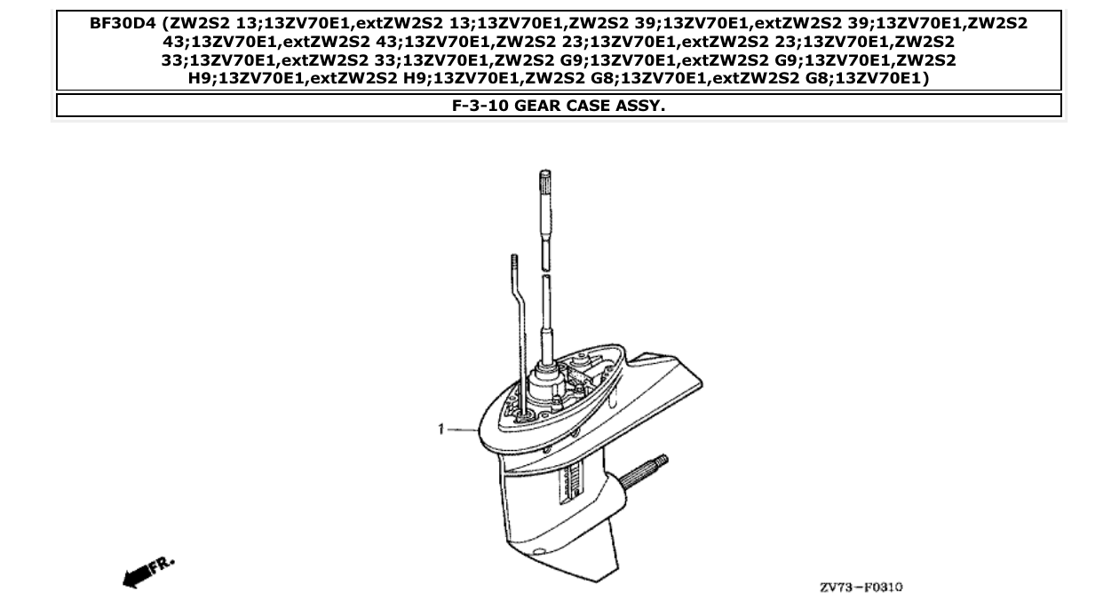 Fig. F-3-10 – GEAR CASE ASSY. diagram