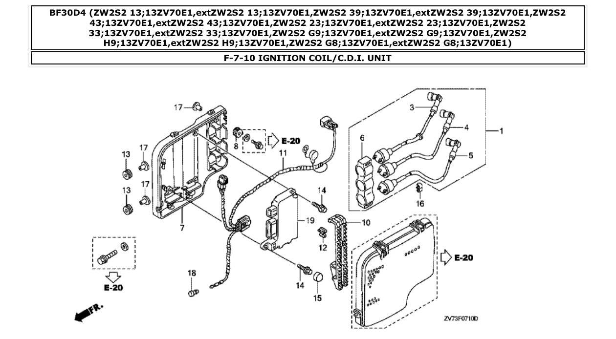 Fig. F-7-10 – IGNITION COIL/C.D.I. UNIT diagram