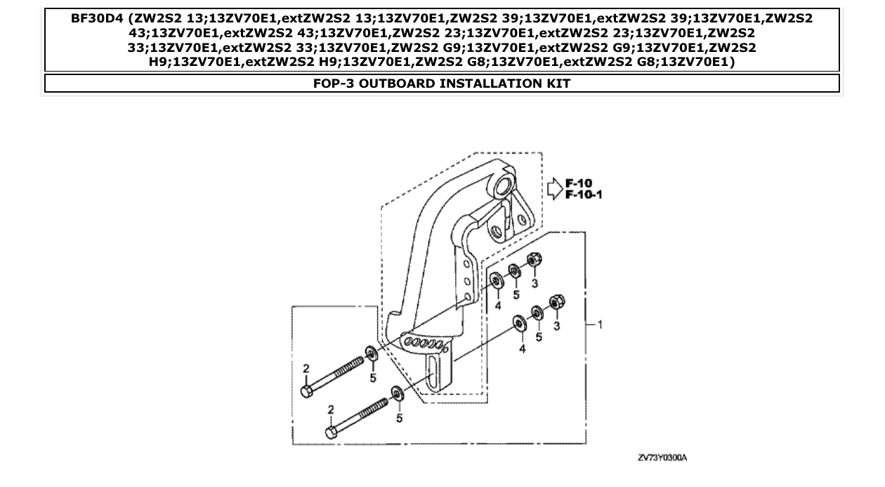 Fig. FOP-3 – OUTBOARD INSTALLATION KIT diagram
