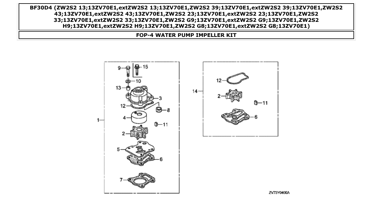 Fig. FOP-4 – WATER PUMP IMPELLER KIT diagram
