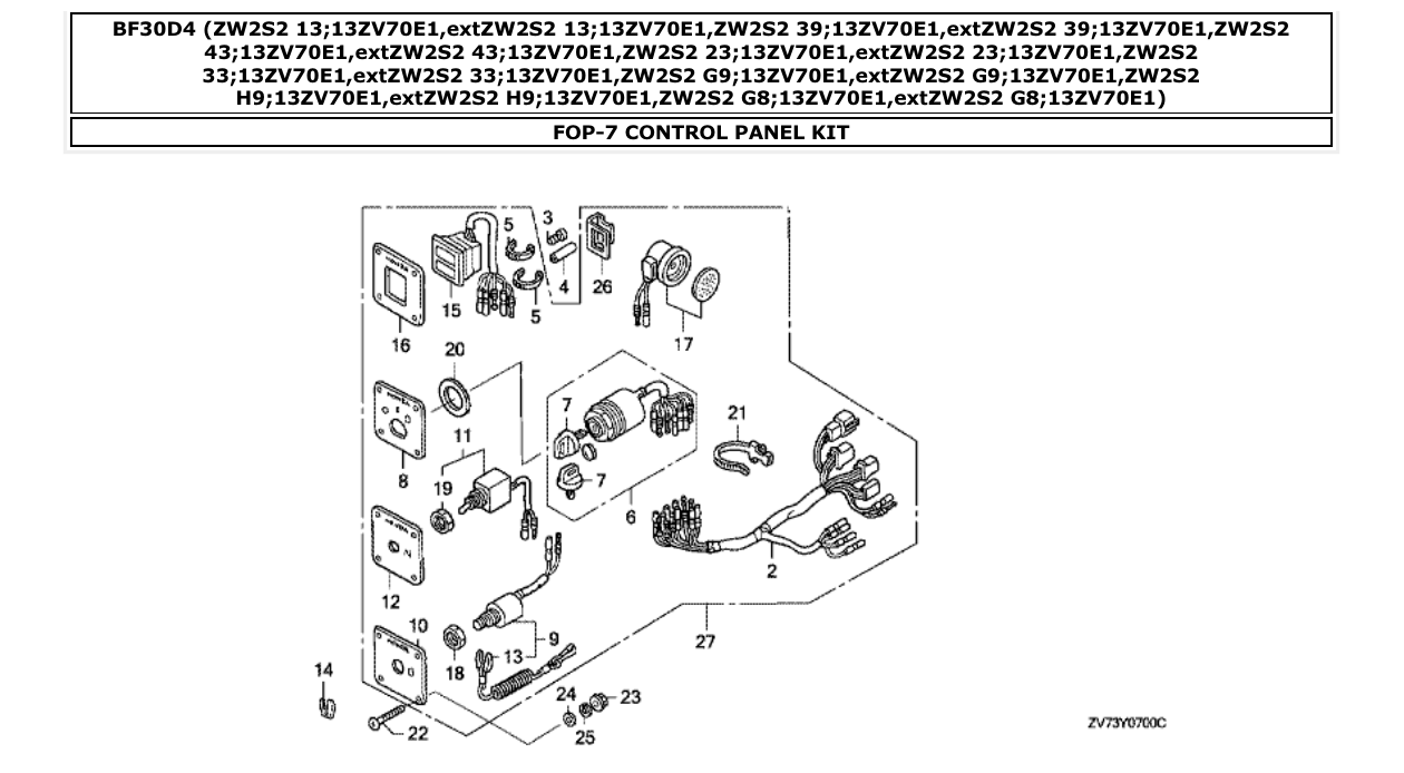 Fig. FOP-7 – CONTROL PANEL KIT diagram