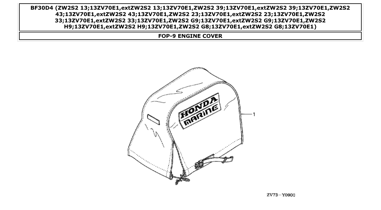 bf30d4 – section FOP-9 ENGINE COVER parts diagram