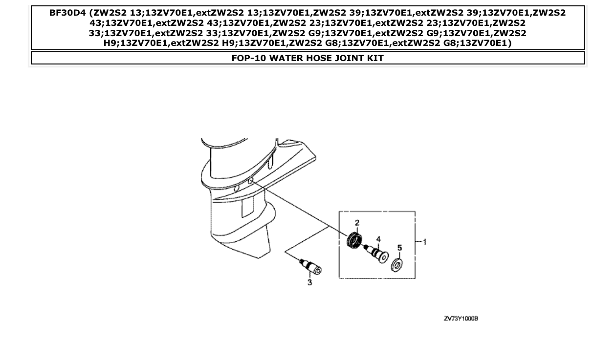 Fig. FOP-10 – WATER HOSE JOINT KIT diagram