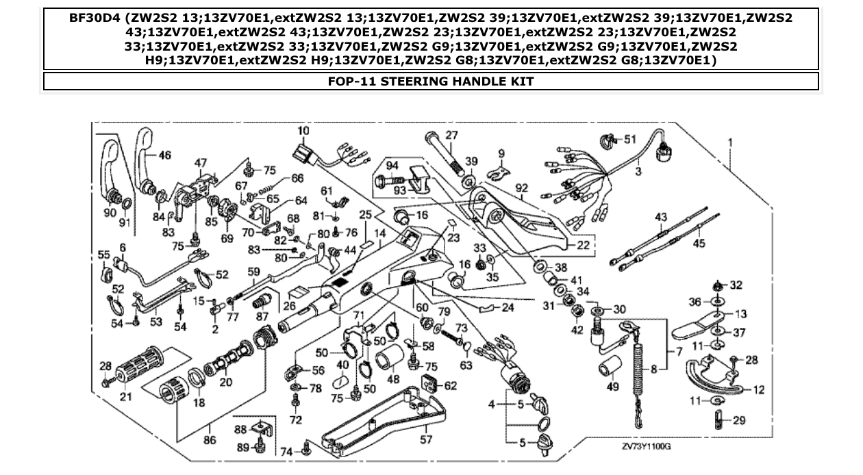 Fig. FOP-11 – STEERING HANDLE KIT diagram