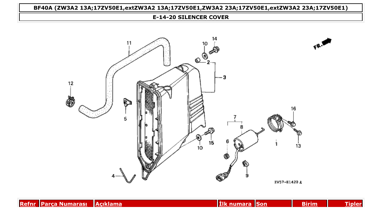 Fig. E-14-20 – SILENCER COVER diagram