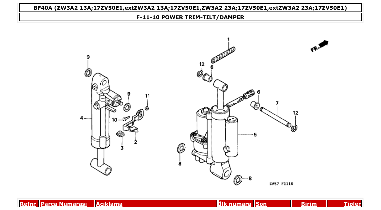 Fig. F-11-10 – POWER TRIM-TILT/DAMPER diagram