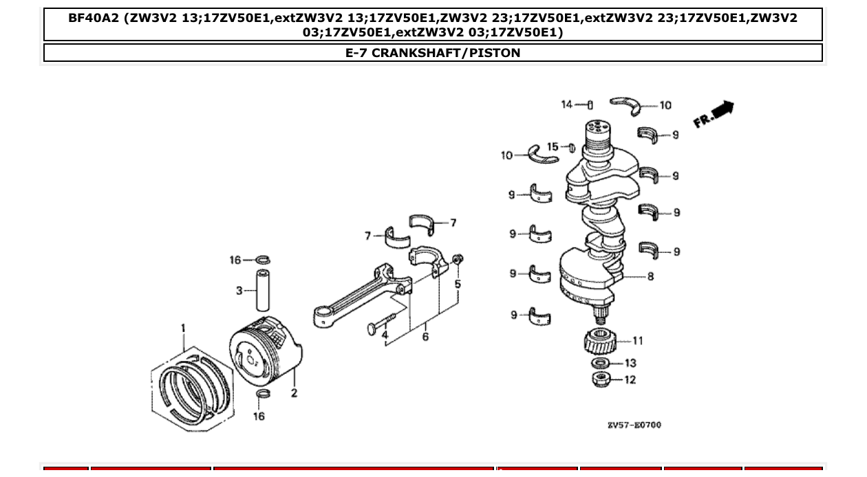 Fig. E-7 – CRANKSHAFT/PISTON diagram