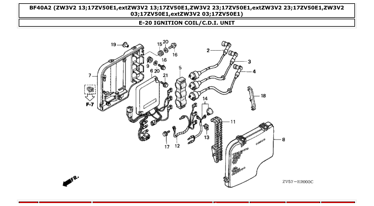 Fig. E-20 – IGNITION COIL/C.D.I. UNIT diagram