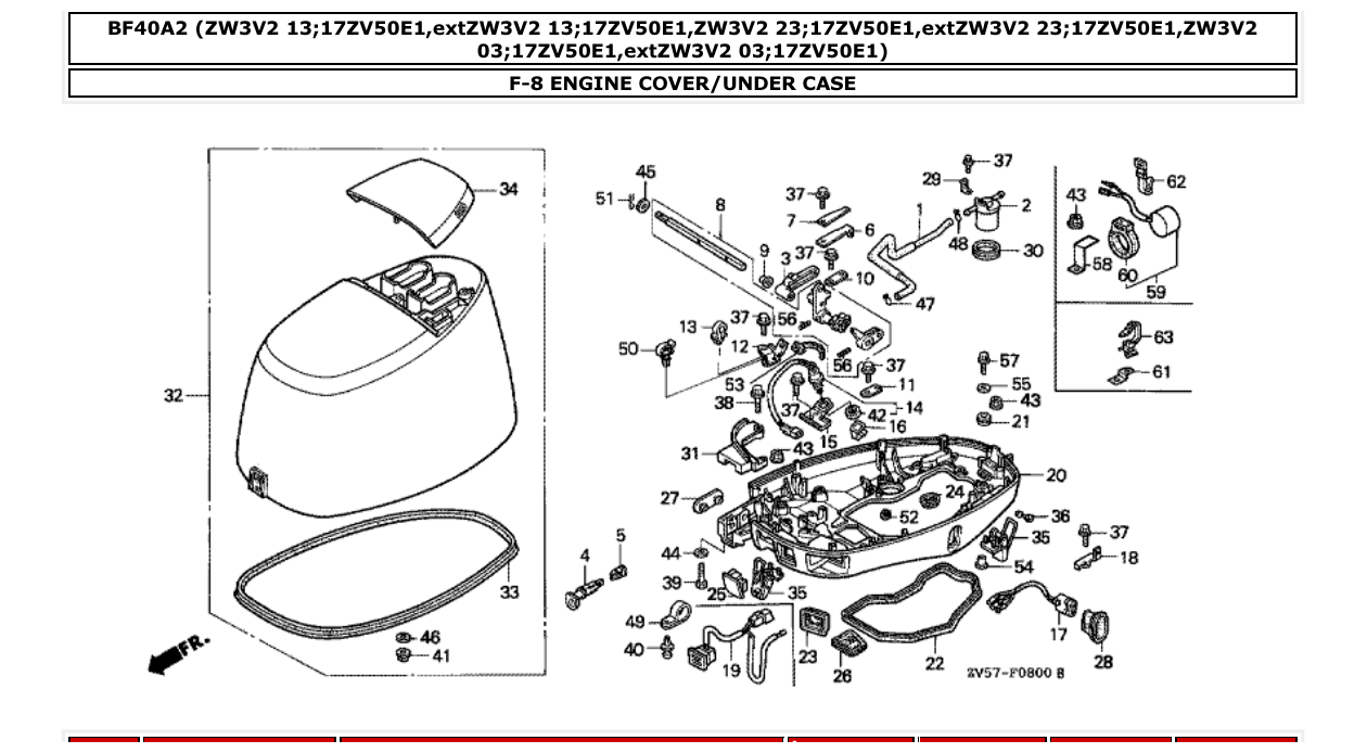 Fig. F-8 – ENGINE COVER/UNDER CASE diagram
