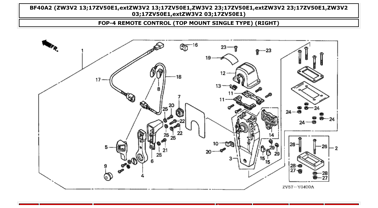 Fig. FOP-4 – REMOTE CONTROL (TOP MOUNT SINGLE TYPE) (RIGHT) diagram