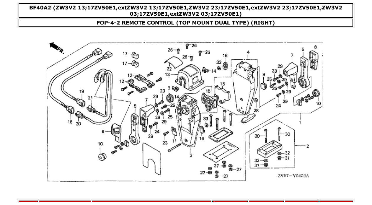 Fig. FOP-4-2 – REMOTE CONTROL (TOP MOUNT DUAL TYPE) (RIGHT) diagram