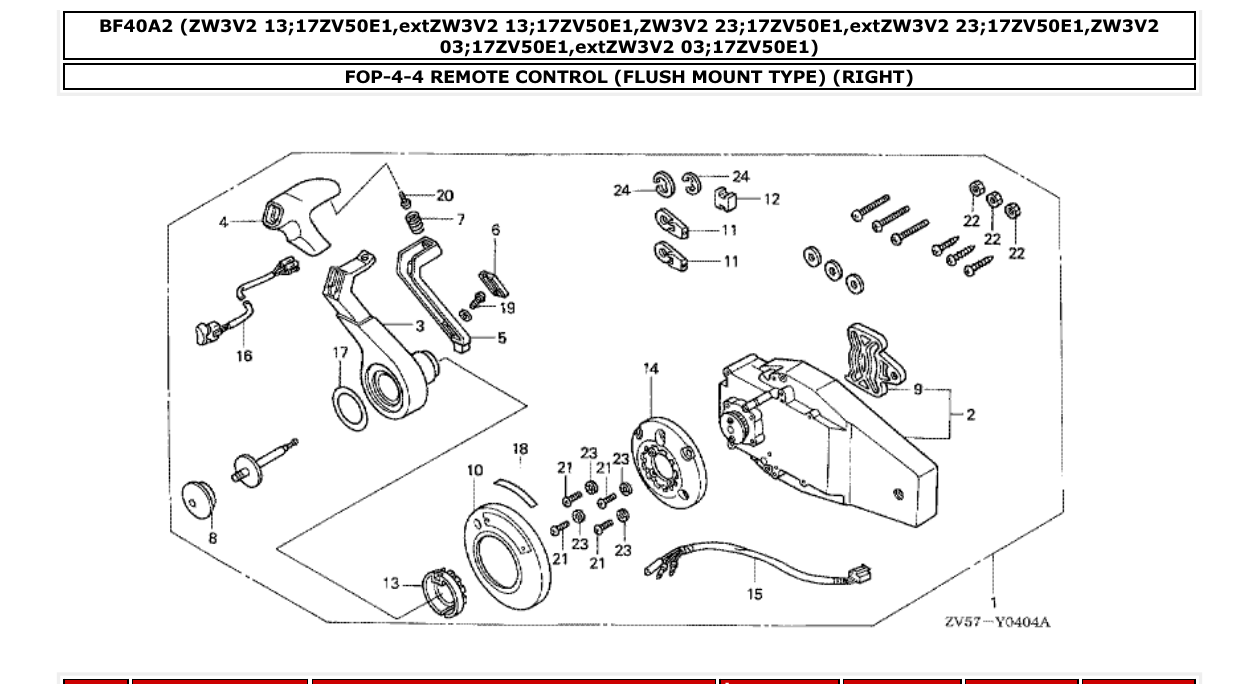 Fig. FOP-4-4 – REMOTE CONTROL (FLUSH MOUNT TYPE) (RIGHT) diagram