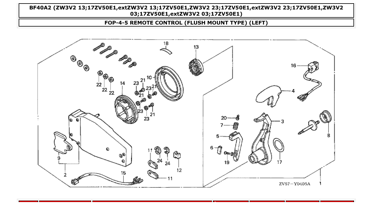 Fig. FOP-4-5 – REMOTE CONTROL (FLUSH MOUNT TYPE) (LEFT) diagram